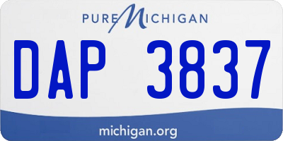 MI license plate DAP3837