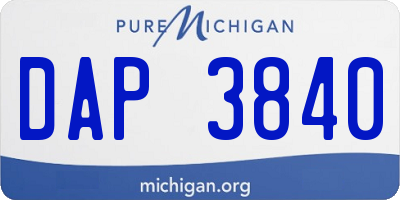 MI license plate DAP3840
