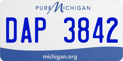 MI license plate DAP3842