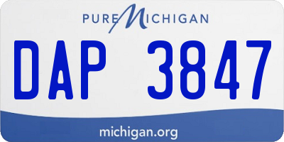 MI license plate DAP3847