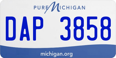 MI license plate DAP3858