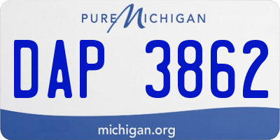 MI license plate DAP3862
