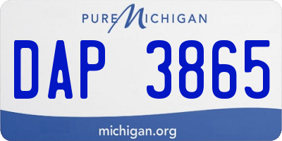 MI license plate DAP3865