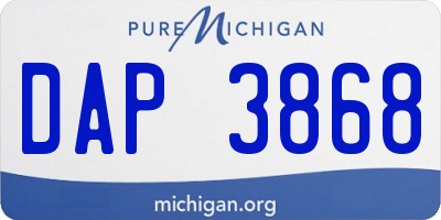 MI license plate DAP3868