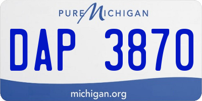 MI license plate DAP3870