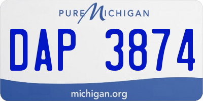 MI license plate DAP3874