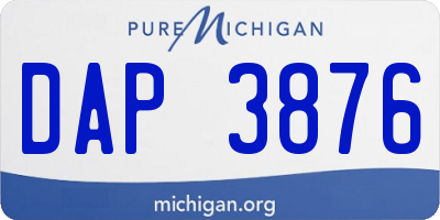 MI license plate DAP3876