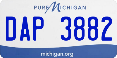 MI license plate DAP3882