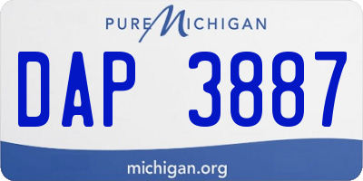 MI license plate DAP3887