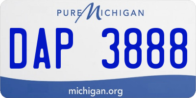 MI license plate DAP3888