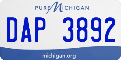 MI license plate DAP3892