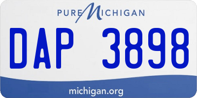 MI license plate DAP3898