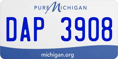 MI license plate DAP3908