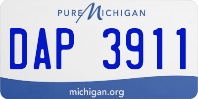 MI license plate DAP3911