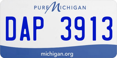 MI license plate DAP3913