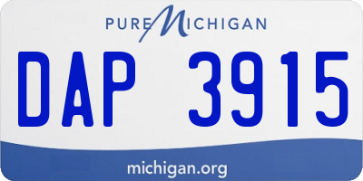 MI license plate DAP3915