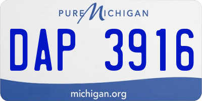 MI license plate DAP3916