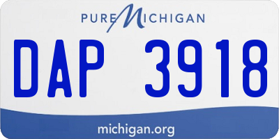 MI license plate DAP3918