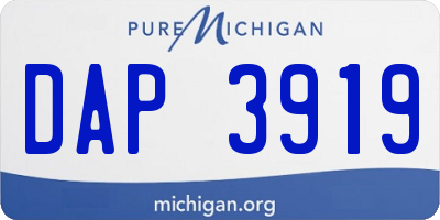 MI license plate DAP3919
