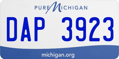 MI license plate DAP3923