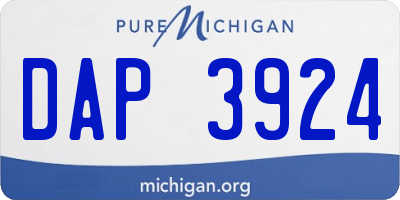 MI license plate DAP3924