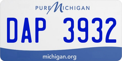 MI license plate DAP3932