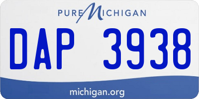 MI license plate DAP3938