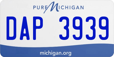 MI license plate DAP3939