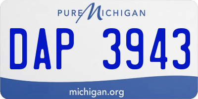 MI license plate DAP3943