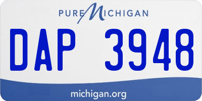 MI license plate DAP3948