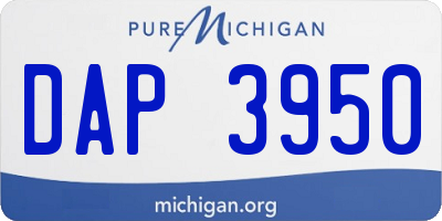 MI license plate DAP3950