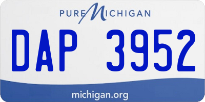 MI license plate DAP3952