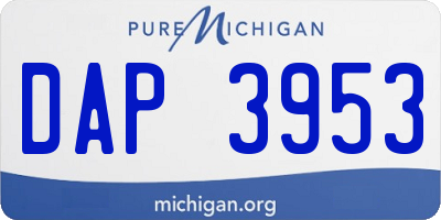 MI license plate DAP3953
