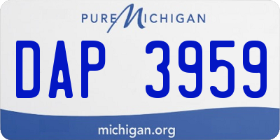 MI license plate DAP3959