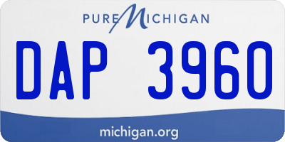 MI license plate DAP3960