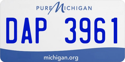 MI license plate DAP3961