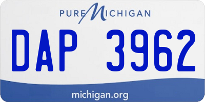 MI license plate DAP3962