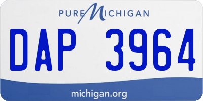 MI license plate DAP3964