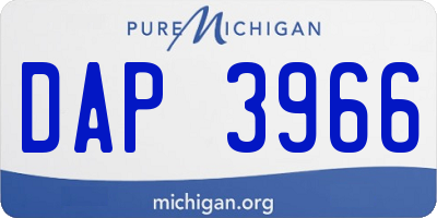 MI license plate DAP3966