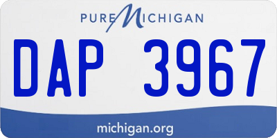 MI license plate DAP3967