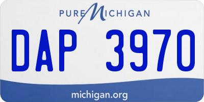 MI license plate DAP3970