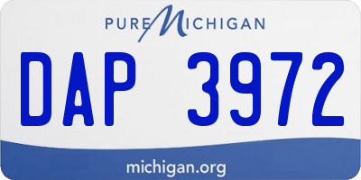 MI license plate DAP3972