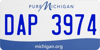 MI license plate DAP3974