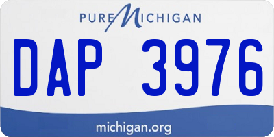 MI license plate DAP3976