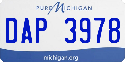 MI license plate DAP3978