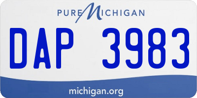 MI license plate DAP3983