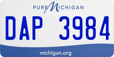 MI license plate DAP3984