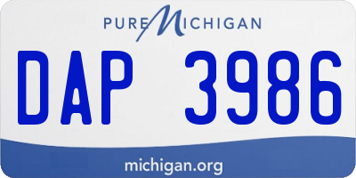 MI license plate DAP3986