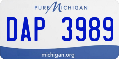 MI license plate DAP3989