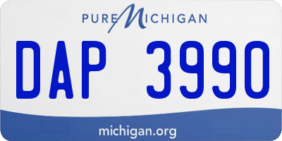 MI license plate DAP3990